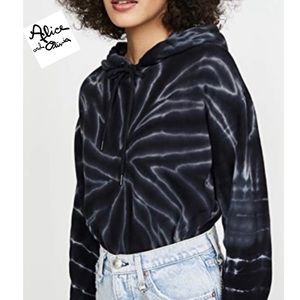 Alice & Olivia Long Barron Tie- Dyed French Cotton Terry Hoodie